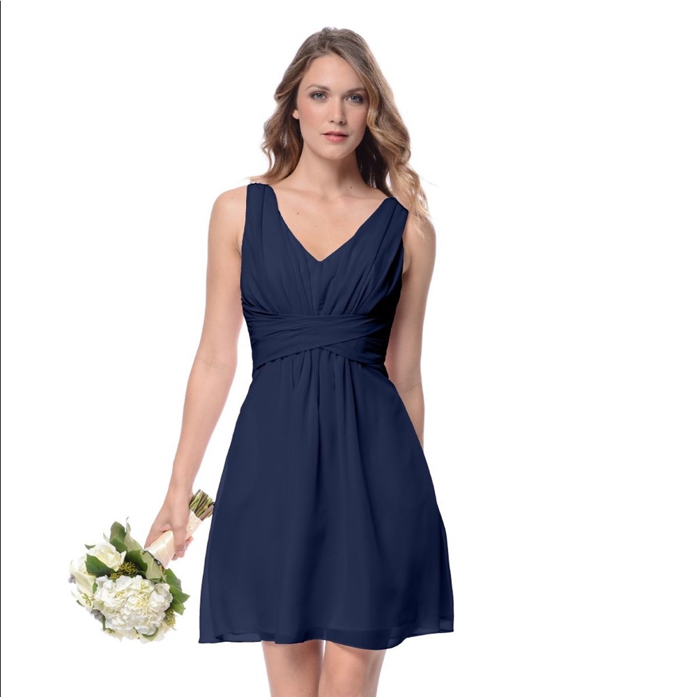 Dove and Dahlia Navy Blue Bridesmaid Dress